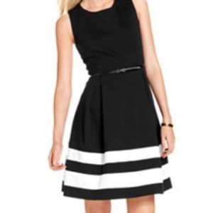 Calvin Klein Sleeveless Solid Fit-and-Flare Dress